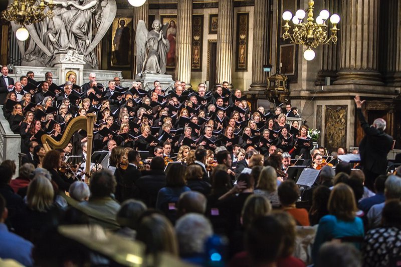 Chorus and Orchestra performing to large audience