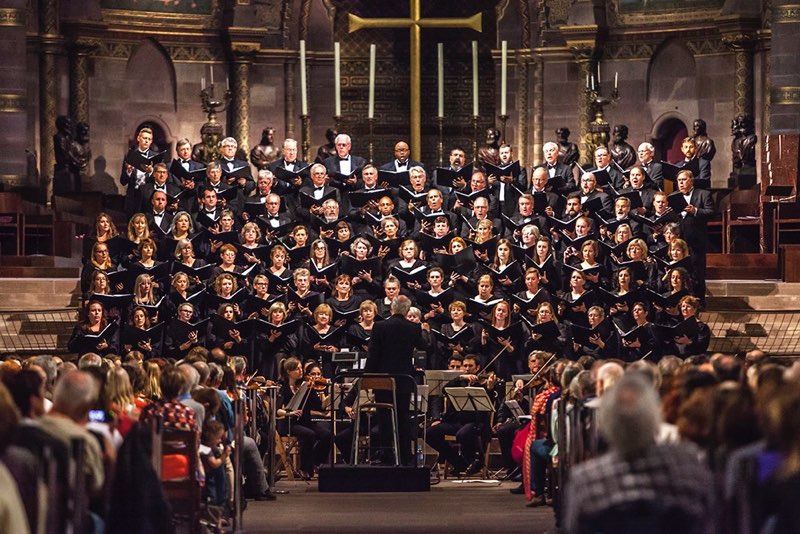 Adult choral society performing