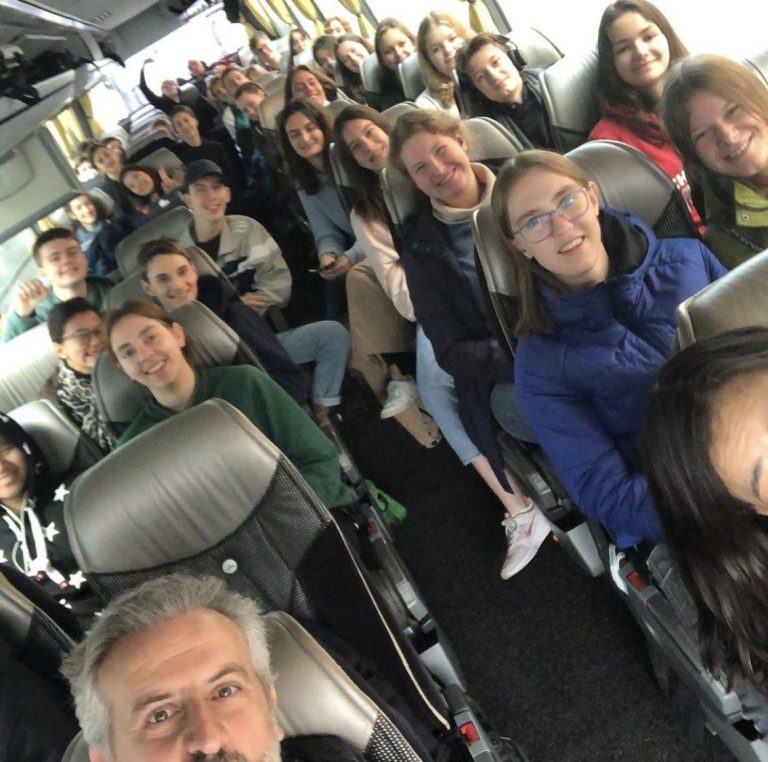 Group travelling by coach